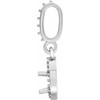 Pear Halo Style Pendant Mounting in 14 Karat White Gold for Pear shape Stone, 1.2 grams