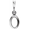 Filgree Back Set Bezel Pendant Mounting in 14 Karat White Gold for Oval Stone, 0.46 grams