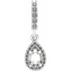 Pear Halo Style Pendant Mounting in Sterling Silver for Pear shape Stone, 0.99 grams