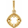 Halo Style Pendant Mounting in 14 Karat Yellow Gold for Cushion Stone, 1.31 grams