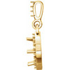 Halo Style Pendant Mounting in 14 Karat Yellow Gold for Cushion Stone, 1.31 grams