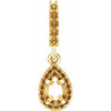 Pear Halo Style Pendant Mounting in 14 Karat Yellow Gold for Pear shape Stone, 1.23 grams