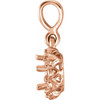Halo Style Pendant Mounting in 14 Karat Rose Gold for Round Stone, 0.92 grams