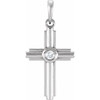 Cross Pendant Mounting in Sterling Silver for Round Stone, 0.88 grams