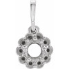 Halo Style Pendant Mounting in Sterling Silver for Round Stone, 0.73 grams