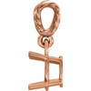 Round 4 Prong Wire Basket Rope Pendant Mounting in 14 Karat Rose Gold for Round Stone, 0.45 grams