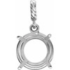 Round 4 Prong Wire Basket Rope Pendant Mounting in Sterling Silver for Round Stone, 0.36 grams