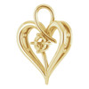 Heart Pendant Mounting in 14 Karat Yellow Gold for Round Stone, 2.42 grams