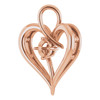 Heart Pendant Mounting in 18 Karat Rose Gold for Round Stone, 2.9 grams