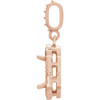 Halo Style Pendant or Dangle Mounting in 14 Karat Rose Gold for Oval Stone, 2.38 grams