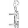 Halo Style Pendant Mounting in 14 Karat White Gold for Cushion Stone, 3.41 grams