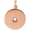 Disc Necklace or Pendant Mounting in 14 Karat Rose Gold for Round Stone, 2.98 grams