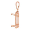 Halo Style Pendant Mounting in 18 Karat Rose Gold for Square Stone, 5.07 grams
