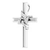 Accented Cross Pendant Mounting in Sterling Silver for Round Stone, 1.04 grams