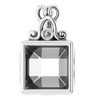 Bezel Set Accented Pendant Mounting in 10 Karat White Gold for Square Stone, 2.49 grams