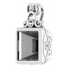Bezel Set Accented Pendant Mounting in 10 Karat White Gold for Square Stone, 2.49 grams