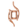 Accented Pendant Mounting in 10 Karat Rose Gold for Emerald Stone, 4.77 grams