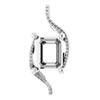 Accented Pendant Mounting in 10 Karat White Gold for Emerald Stone, 4.55 grams