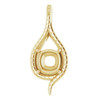 Accented Pendant Mounting in 14 Karat Yellow Gold for Cushion Stone, 3.09 grams