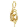 Accented Pendant Mounting in 14 Karat Yellow Gold for Cushion Stone, 3.09 grams