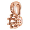 Accented Pendant Mounting in 18 Karat Rose Gold for Round Stone, 0.69 grams