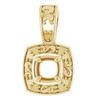 Halo Style Pendant Mounting in 18 Karat Yellow Gold for Round Stone, 0.97 grams