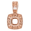 Halo Style Pendant Mounting in 18 Karat Rose Gold for Round Stone, 0.97 grams