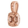 Halo Style Pendant Mounting in 18 Karat Rose Gold for Round Stone, 0.97 grams