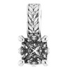 Solitaire Pendant Mounting in 10 Karat White Gold for Round Stone, 0.34 grams