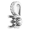 Solitaire Pendant Mounting in 10 Karat White Gold for Round Stone, 0.34 grams