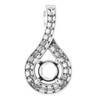 Accented Pendant Mounting in Sterling Silver for Round Stone, 0.79 grams