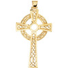 Cross Pendant Mounting in 14 Karat Yellow Gold for Round Stone, 15.65 grams