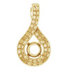 Accented Pendant Mounting in 18 Karat Yellow Gold for Round Stone, 1.19 grams