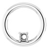Solitaire Circle Pendant Mounting in 18 Karat White Gold for Round Stone, 2.75 grams