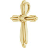 Bezel Set Cross Necklace or Pendant Mounting in 14 Karat Yellow Gold for Round Stone, 1.62 grams