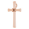 Solitaire Cross Pendant Mounting in 18 Karat Rose Gold for Square Stone, 2.44 grams