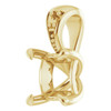 Accented Pendant Mounting in 14 Karat Yellow Gold for Square Stone, 0.53 grams