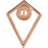 Cabochon Pyramid Necklace or Pendant Mounting in 14 Karat Rose Gold for Round Stone, 1.43 grams