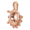 Accented Pendant Mounting in 10 Karat Rose Gold for Oval Stone, 2.18 grams