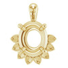 Accented Pendant Mounting in 10 Karat Yellow Gold for Oval Stone, 2.17 grams