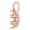 Three Stone Pendant Mounting in 10 Karat Rose Gold for Round Stone, 0.85 grams