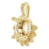 Accented Pendant Mounting in 18 Karat Yellow Gold for Oval Stone, 2.92 grams