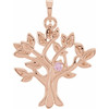 My Tree™ Family Necklace or Pendant Mounting in 10 Karat Rose Gold for Round Stone, 4.6 grams