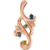 Family Floral Pendant Mounting in 14 Karat Rose Gold for Round Stone, 4.31 grams