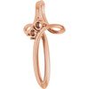 Family Cross Necklace or Pendant Mounting in 14 Karat Rose Gold for Round Stone, 2.66 grams