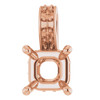 Accented Pendant Mounting in 18 Karat Rose Gold for Square Stone, 0.68 grams