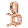 Accented Pendant Mounting in 18 Karat Rose Gold for Square Stone, 0.68 grams