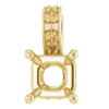 Accented Pendant Mounting in 18 Karat Yellow Gold for Square Stone, 0.68 grams