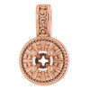 Halo Style Pendant Mounting in 10 Karat Rose Gold for Round Stone, 1.35 grams