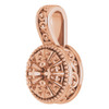 Halo Style Pendant Mounting in 10 Karat Rose Gold for Round Stone, 1.35 grams